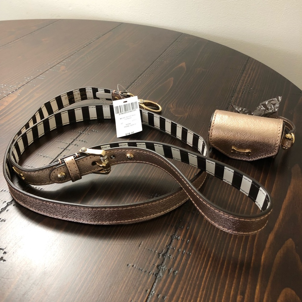 Henri Bendel Leather Leash & Poop Bag Dispenser